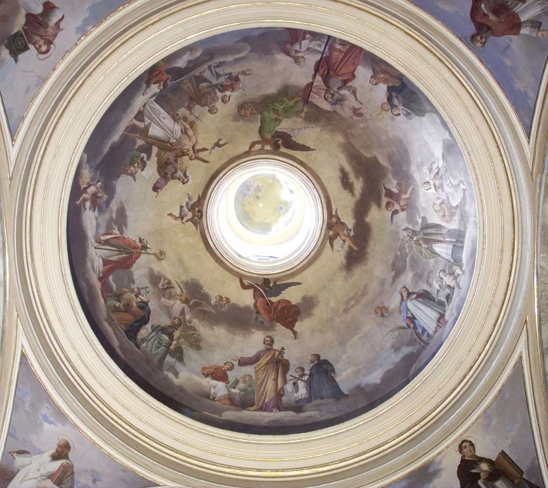 Trinità e Sacra famiglia e santi in gloria